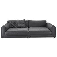 BIGSOFA Echtleder Anthrazit  - Anthrazit/Schwarz, Design, Leder/Kunststoff (294/85/150cm) - Pure Home Lifestyle
