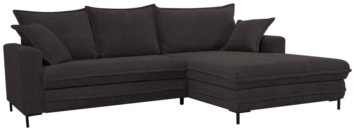 ECKSOFA  in Anthrazit  - Anthrazit/Hellgrau, Design, Textil/Metall (272/174cm) - MID.YOU