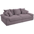 BIGSOFA Cord Rosa  - Schwarz/Rosa, Design, Kunststoff/Textil (260/90/140cm) - Ambia Home