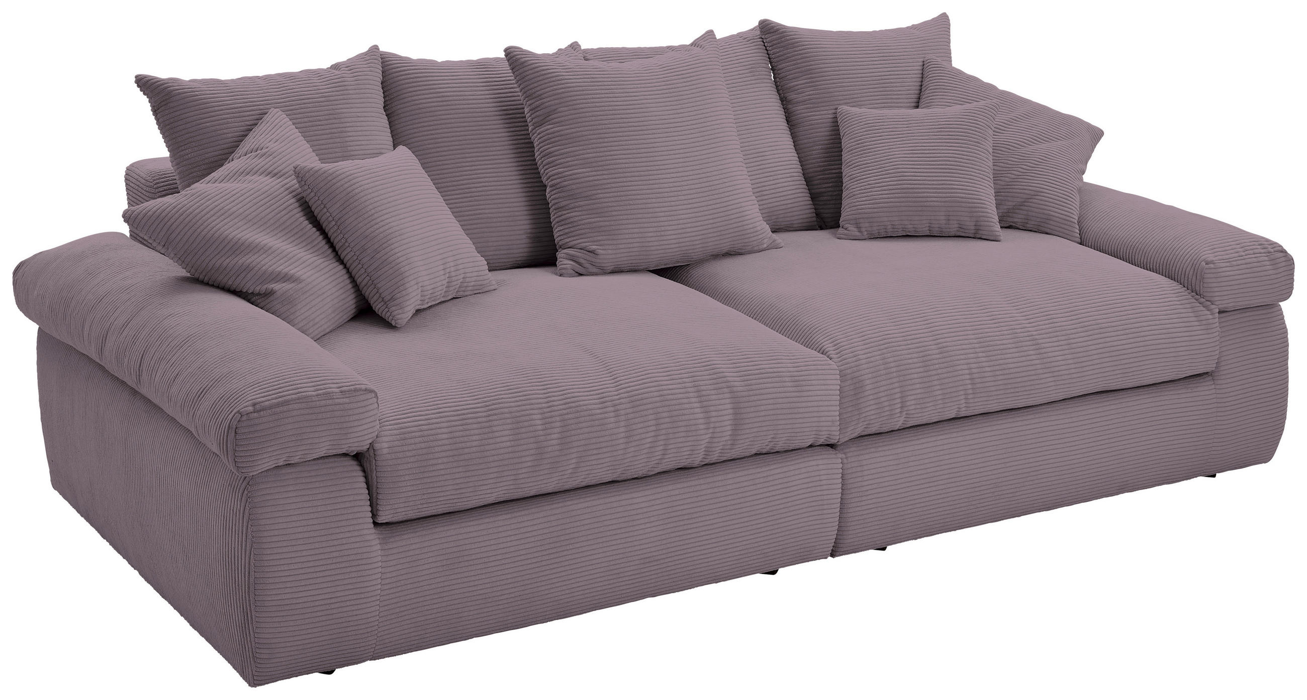 BIGSOFA Cord Rosa  - Schwarz/Rosa, Design, Kunststoff/Textil (260/90/140cm) - Ambia Home