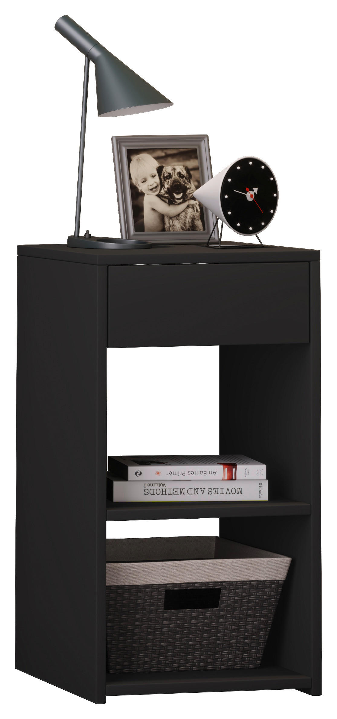 SÄNGBORD i svart  - svart, Klassisk, trämaterial (35/65/35cm) - MID.YOU