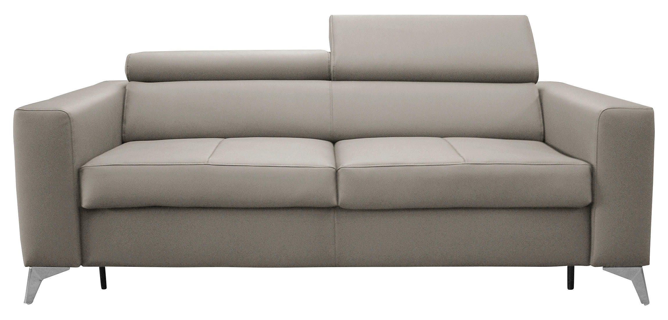 SCHLAFSOFA in Textil, Leder Hellgrau - Silberfarben/Hellgrau, Design, Leder/Textil (206/95/101cm) - Livetastic