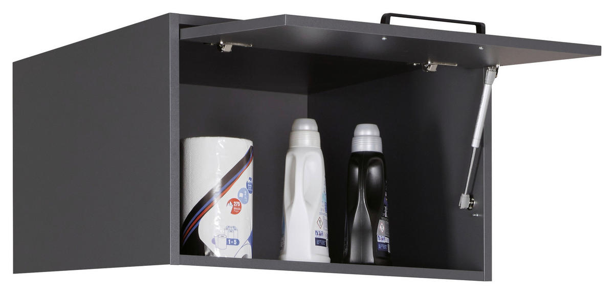AUFSATZSCHRANK 67/44/68 cm   - Anthrazit/Schwarz, MODERN, Holzwerkstoff/Metall (67/44/68cm) - home24
