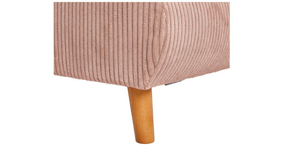ECKSOFA in Cord Rosa  - Eichefarben/Rosa, KONVENTIONELL, Holz/Textil (284/162cm) - Carryhome