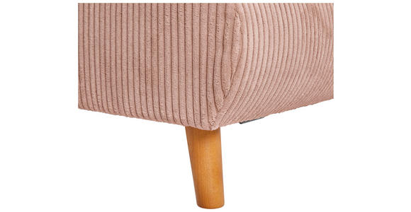 ECKSOFA Rosa Cord  - Eichefarben/Rosa, KONVENTIONELL, Holz/Textil (284/162cm) - Carryhome