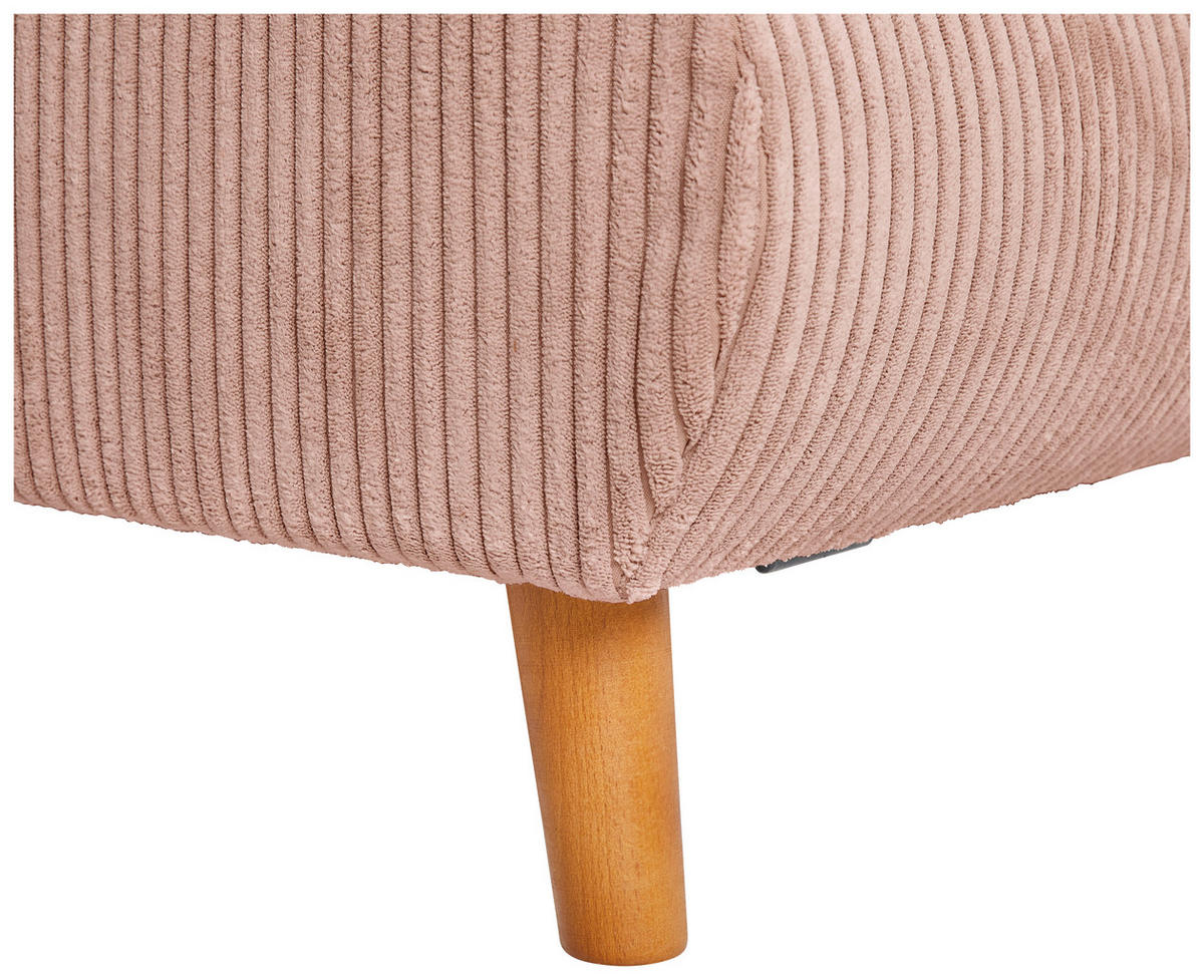 ECKSOFA Rosa Cord  - Eichefarben/Rosa, KONVENTIONELL, Holz/Textil (162/284cm) - Carryhome