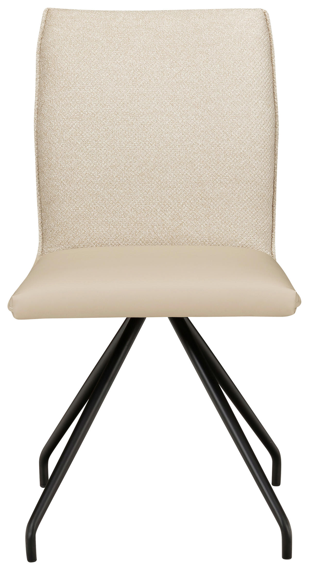 STUHL  in Stahl Mikrofaser Metall, Textil  - Beige/Schwarz, Design, Textil/Metall (49/91/60cm) - Moderano