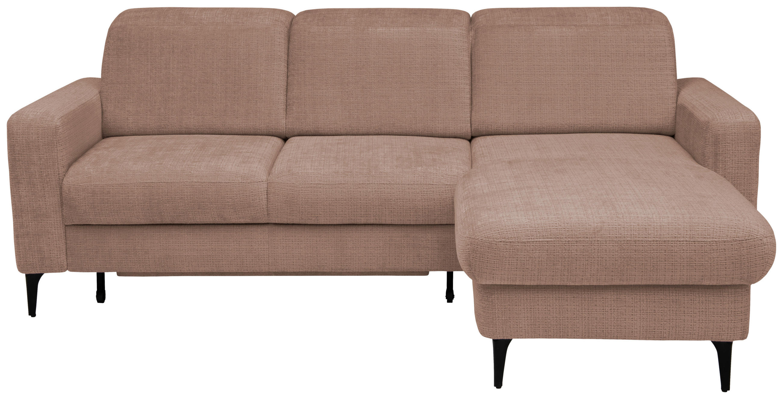 ECKSOFA FABIO Rostfarben Chenille Bettkasten, Kopfteilverstellung  - Rostfarben/Schwarz, Design, Textil/Metall (174/223cm) - Livetastic