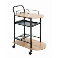 SERVIERWAGEN Schwarz, Eichefarben  - Eichefarben/Schwarz, Design, Holzwerkstoff/Kunststoff (65/35/83cm)