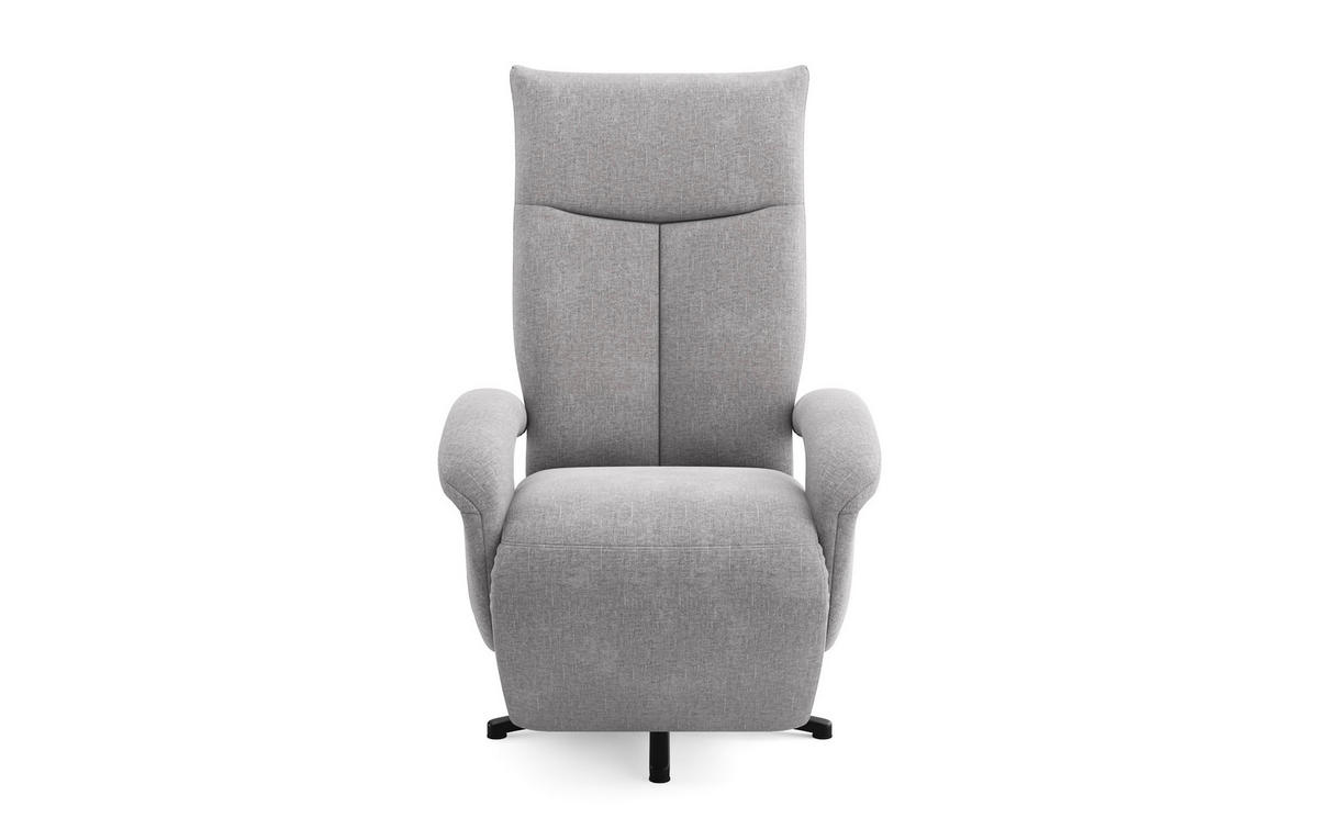 SESSEL in Flachgewebe Hellgrau  - Hellgrau/Schwarz, Konventionell, Textil/Metall (74/112/82cm) - Sit & More