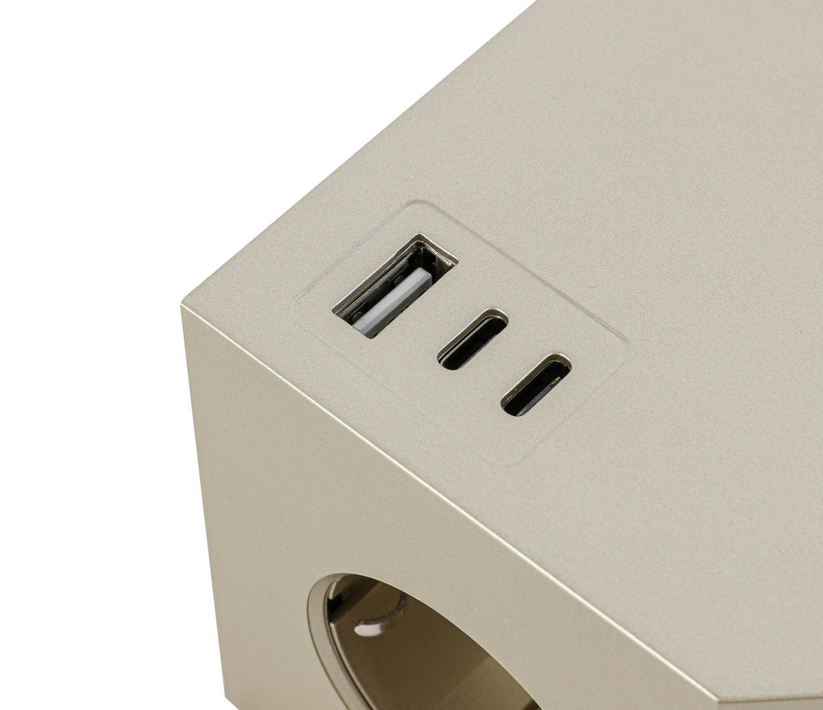 STECKDOSENWÜRFEL - Goldfarben, Basics, Kunststoff (7,5/7,5/7,5cm) - Mican