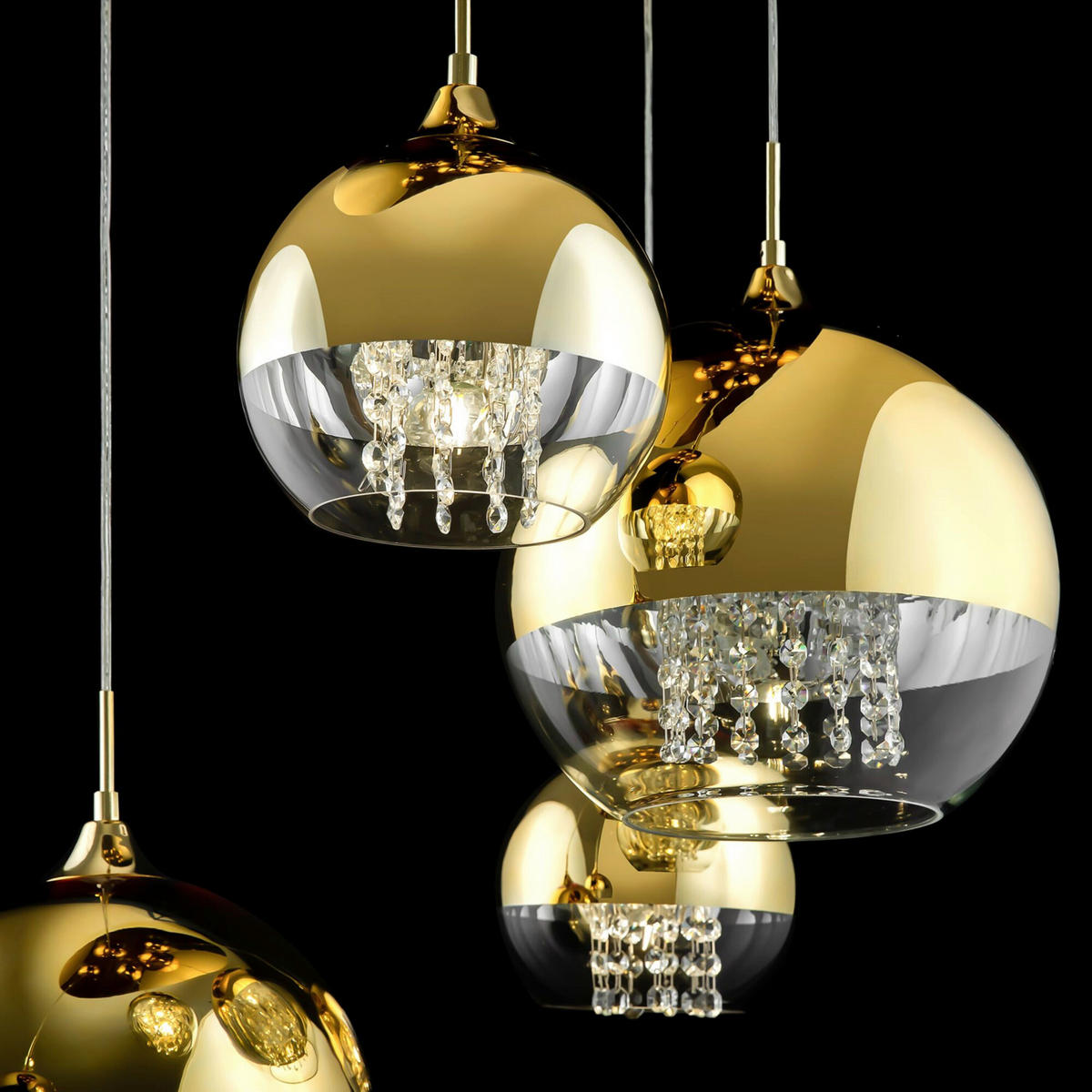 PENDELLEUCHTE  62/95/91 cm   - Goldfarben, Basics, Glas/Metall (62/95/91cm) - MAYTONI