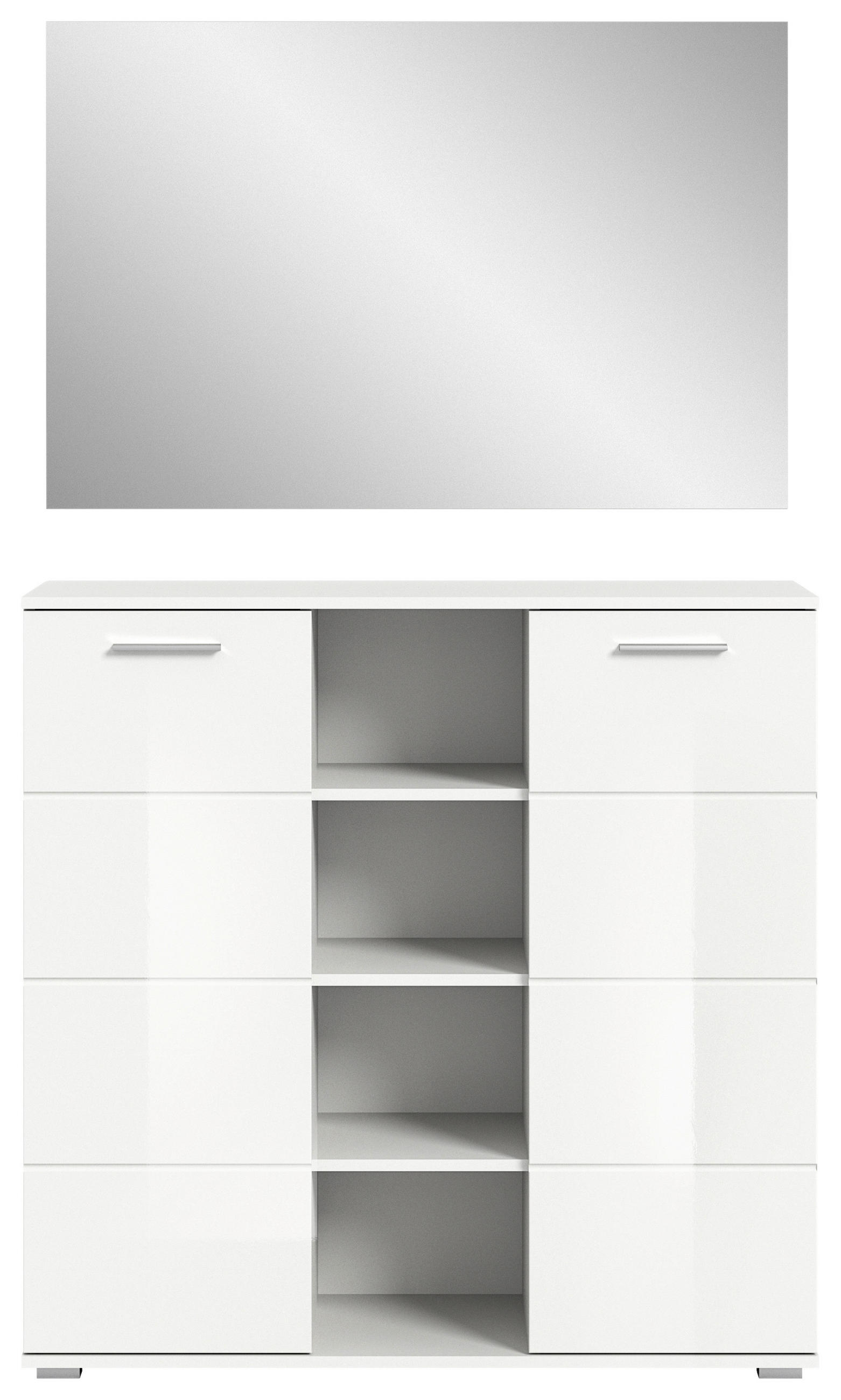 GARDEROBE in 110/191/37 cm - Weiß Hochglanz/Weiß, Design, Glas/Holzwerkstoff (110/191/37cm) - Xora