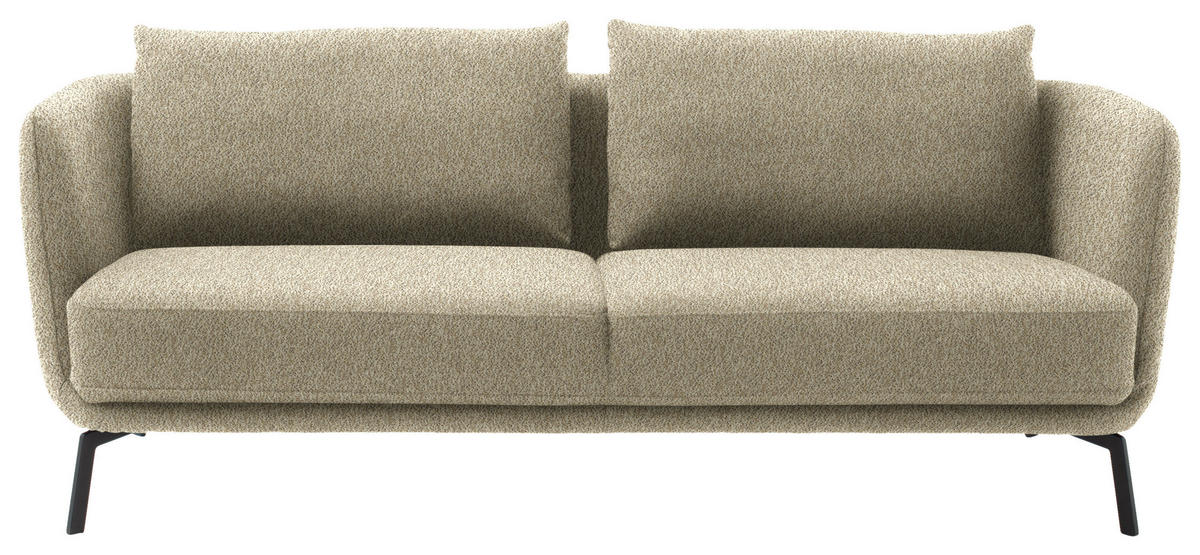 2,5-SITZER  in Flachgewebe Sandfarben  - Sandfarben/Schwarz, Design, Textil/Metall (190/71/91cm) - Schöner Wohnen
