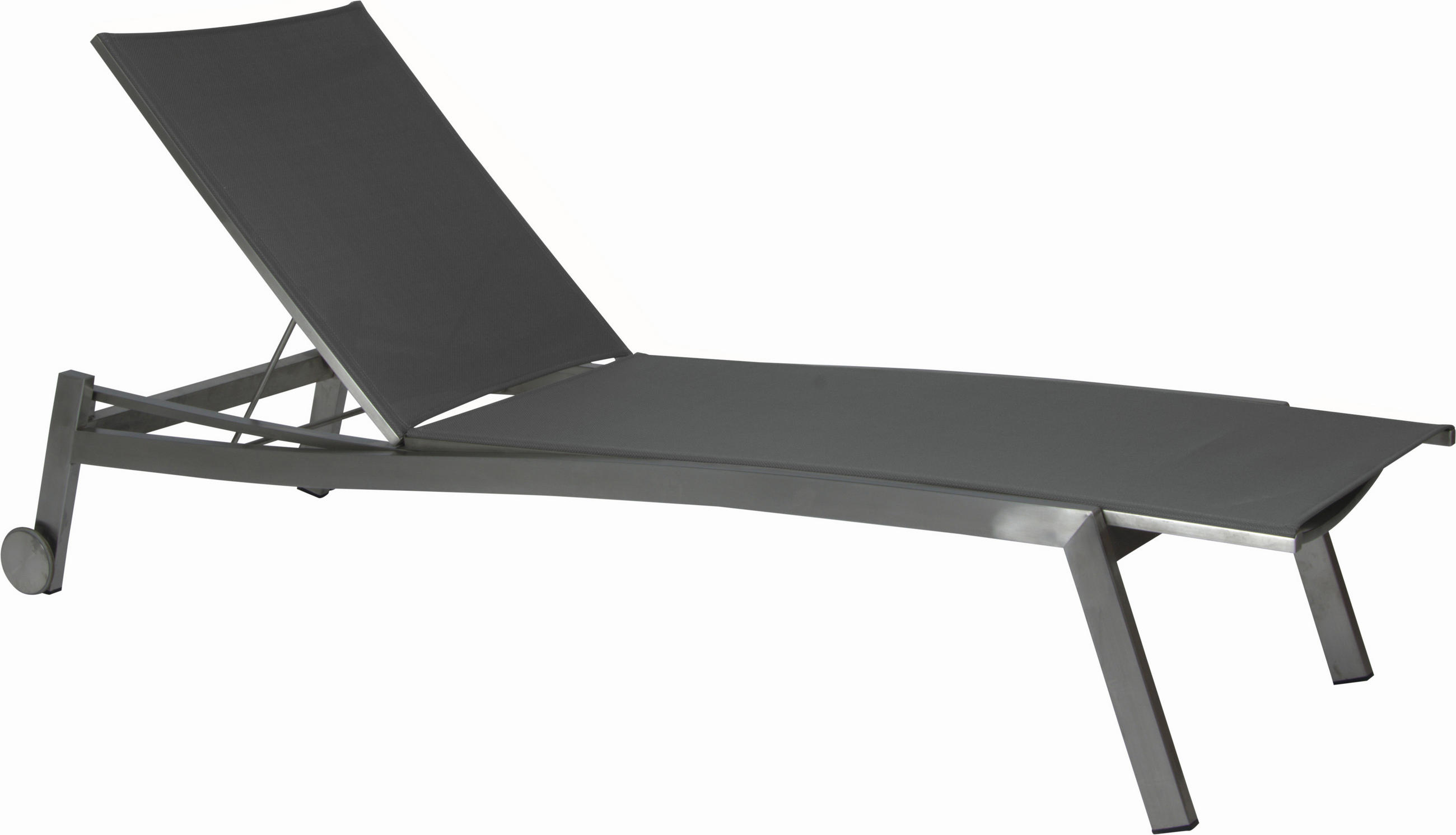 GARTENLIEGE 70/38/201 cm  - Silberfarben/Graphitfarben, KONVENTIONELL, Textil/Metall (70/38/201cm) - Stern