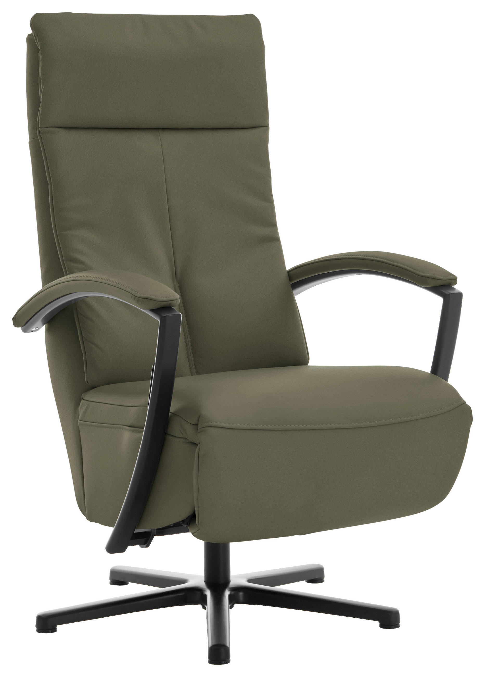 RELAXSESSEL in Leder Grau, Grün  - Schwarz/Grau, Design, Leder/Metall (76/112/83cm) - Beldomo Speed