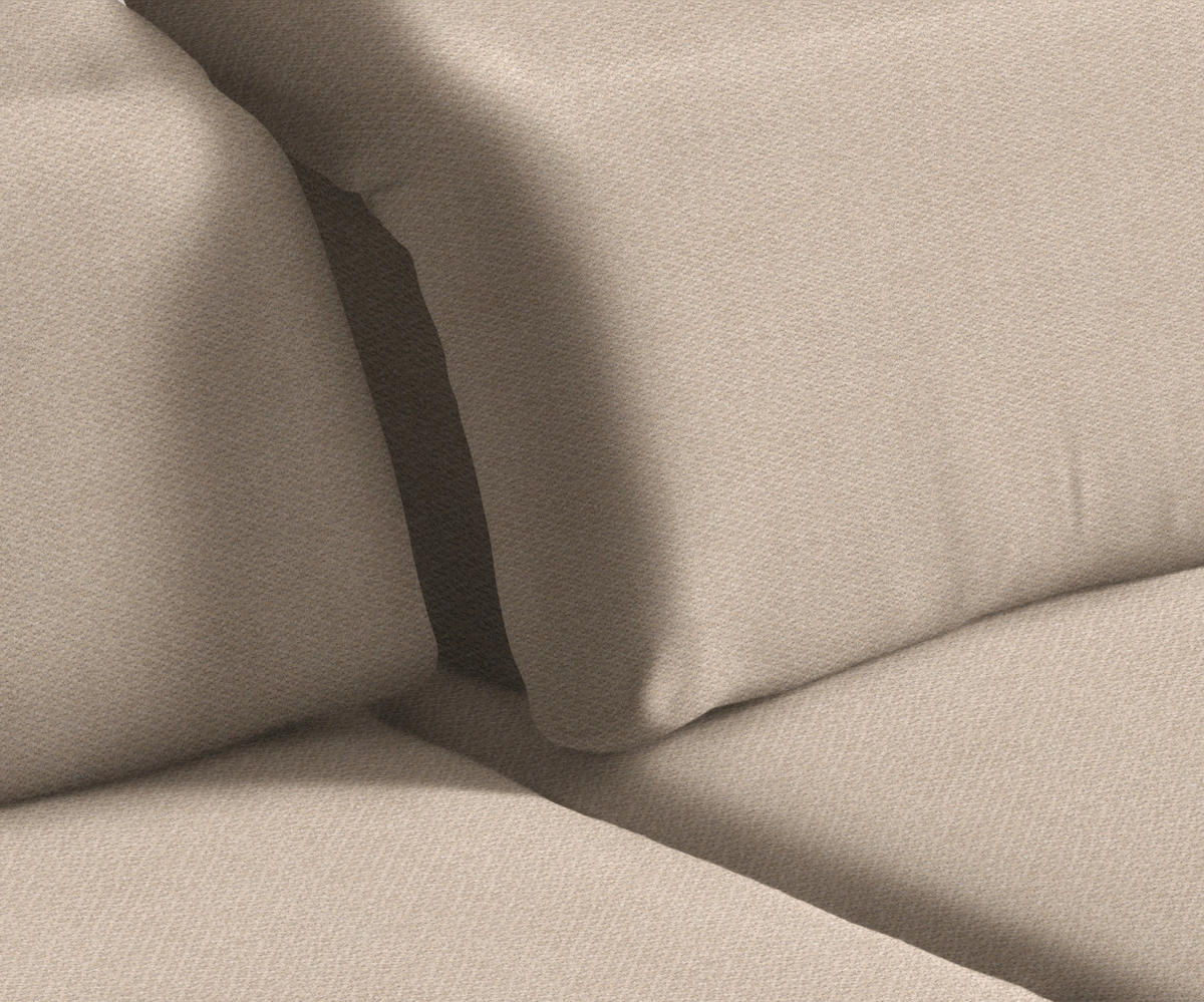 ECKSOFA in Chenille Creme  - Creme/Schwarz, Design, Textil/Metall (289/180cm) - Stylife