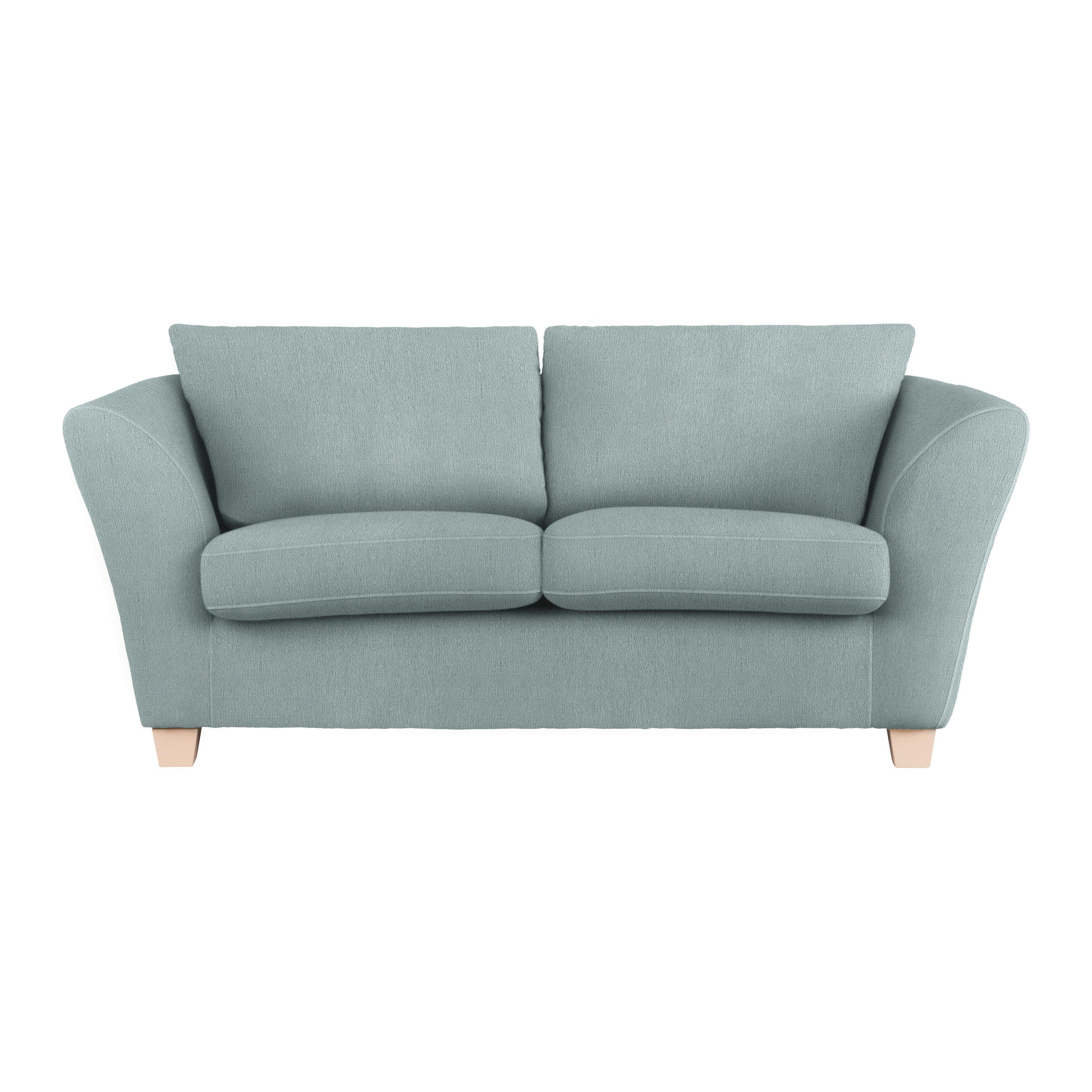 2-SITZER-SOFA in Chenille Petrol  - Petrol/Naturfarben, Holz/Textil (190/70-85/95cm) - MID.YOU