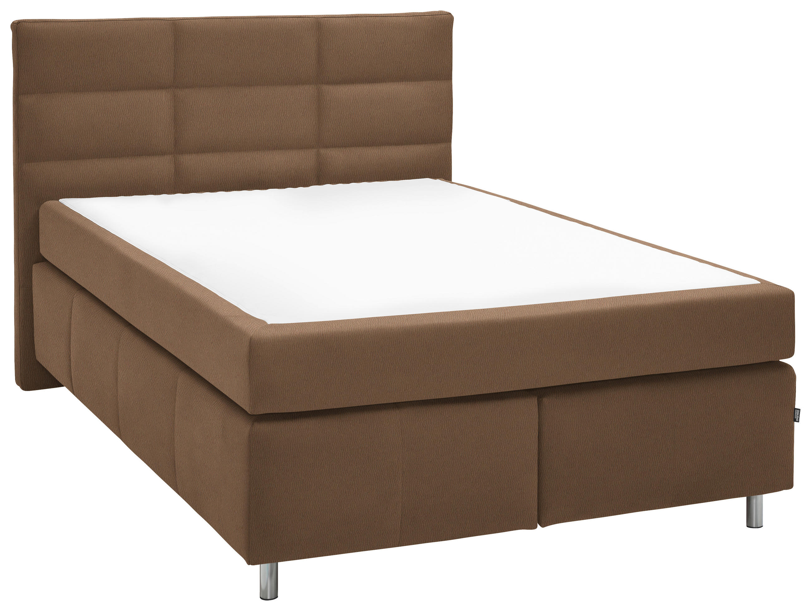 BOXSPRINGBETT 140/200 cm  in Sandfarben  - Sandfarben/Alufarben, KONVENTIONELL, Textil/Metall (140/200cm) - Dieter Knoll