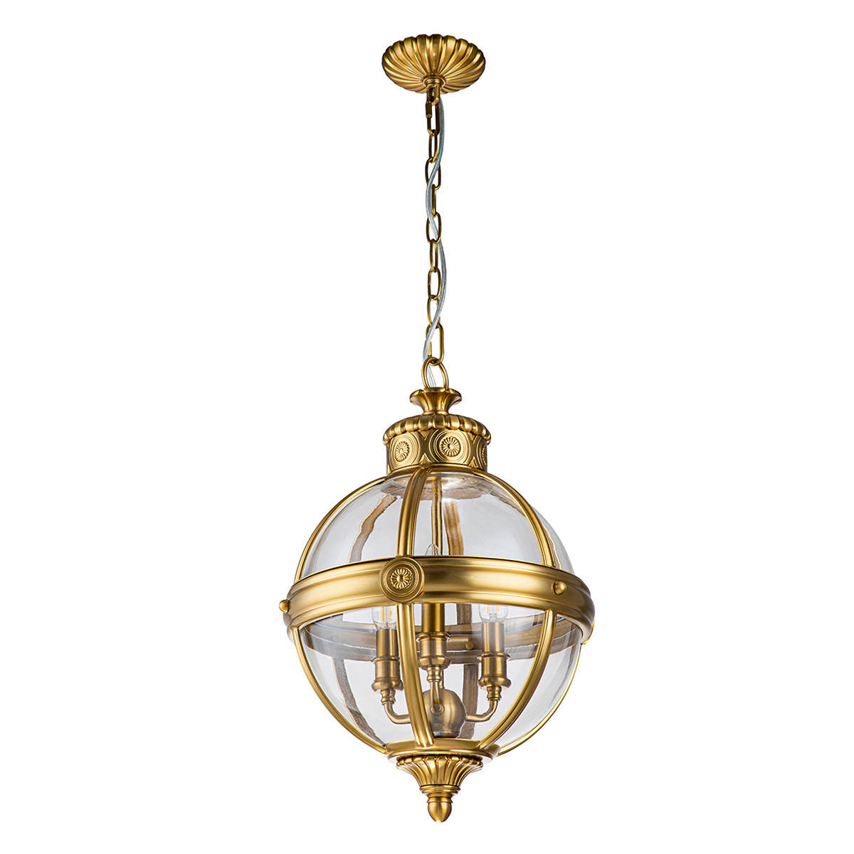 KRONLEUCHTER 37.1/71.1 cm    - Messingfarben, Konventionell, Glas/Metall (37.1/71.1cm) - Elstead Lighting
