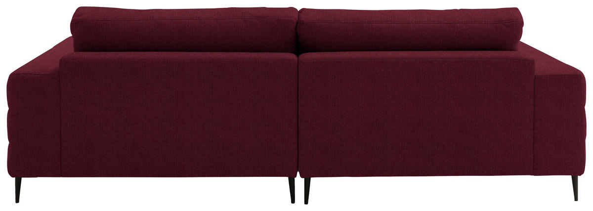 ECKSOFA in Flachgewebe Rot  177/253 cm  - Rot/Schwarz, Design, Textil/Metall (177/253cm) - Dieter Knoll