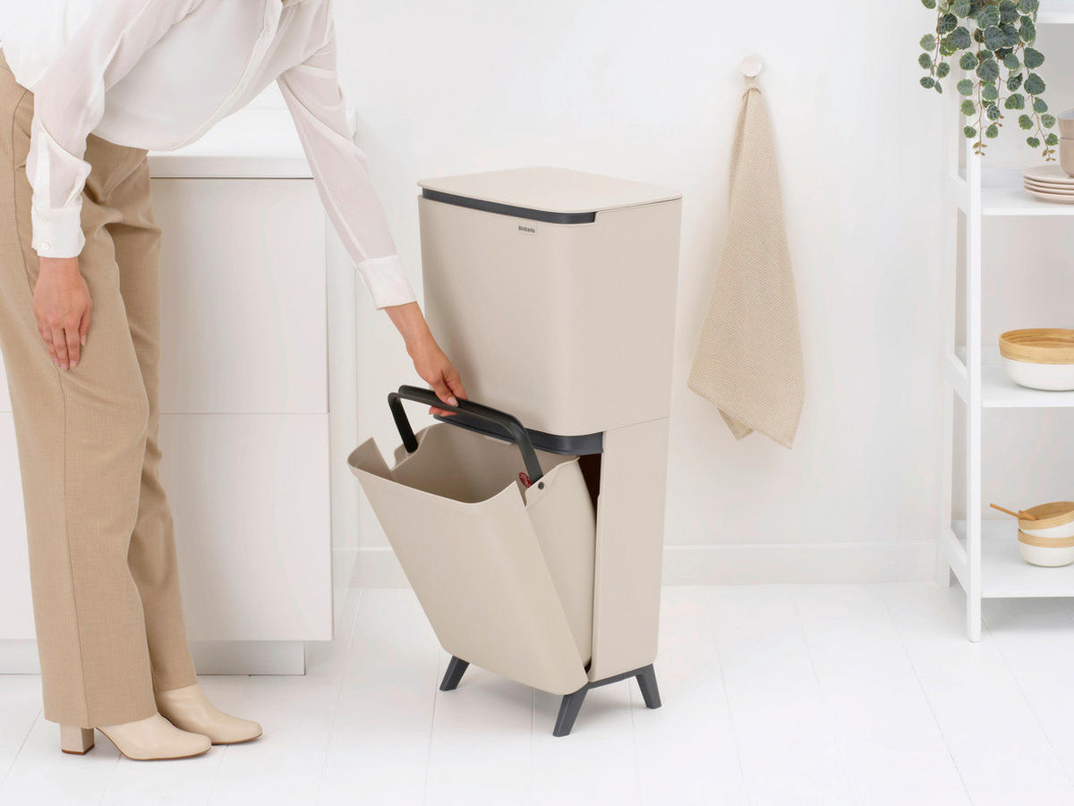 ODPADKOVÝ KOŠ  20+25 l - béžová, Basics, plast (28/88,3/41,9cm) - Brabantia