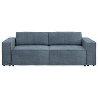 3-SITZER-SOFA Webstoff Dunkelblau  - Schwarz/Dunkelblau, MODERN, Kunststoff/Textil (254/84/98cm) - Stylife