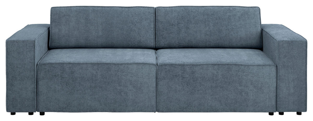 3-SITZER-SOFA Webstoff Dunkelblau  - Schwarz/Dunkelblau, MODERN, Kunststoff/Textil (254/84/98cm) - Stylife