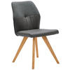 STUHL  in Lederlook, Webstoff  - Wildeiche/Anthrazit, Konventionell, Holz/Textil (49,5/87/62,5cm) - Valdera