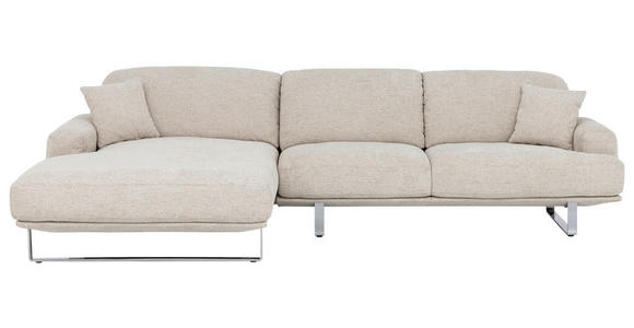 ECKSOFA  in Webstoff Champagner  184/304 cm  - Champagner, Design, Textil/Metall (184/304cm) - Dieter Knoll