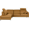 ECKSOFA in Echtleder Gelb  - Chromfarben/Gelb, KONVENTIONELL, Leder/Metall (245/272cm) - Valdera