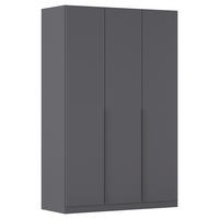 DREHTÜRENSCHRANK 136/229/54 cm,  in Grau, 3-türig  - Grau, MODERN, Holzwerkstoff (136/229/54cm) - Rauch Möbel