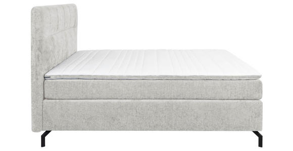 BOXSPRINGBETT 160/200 cm in Hellgrau - Hellgrau/Schwarz, Design, Textil/Metall (160/200cm) - Esposa