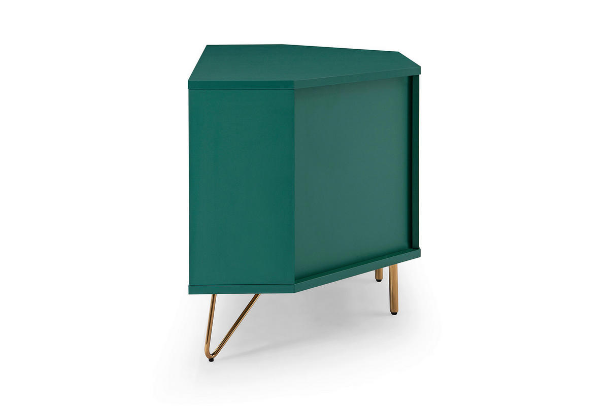NÍZKA KOMODA, zelená, 100/58/50 cm - zelená/mosadzná, Design, kov/kompozitné drevo (100/58/50cm) - Livetastic