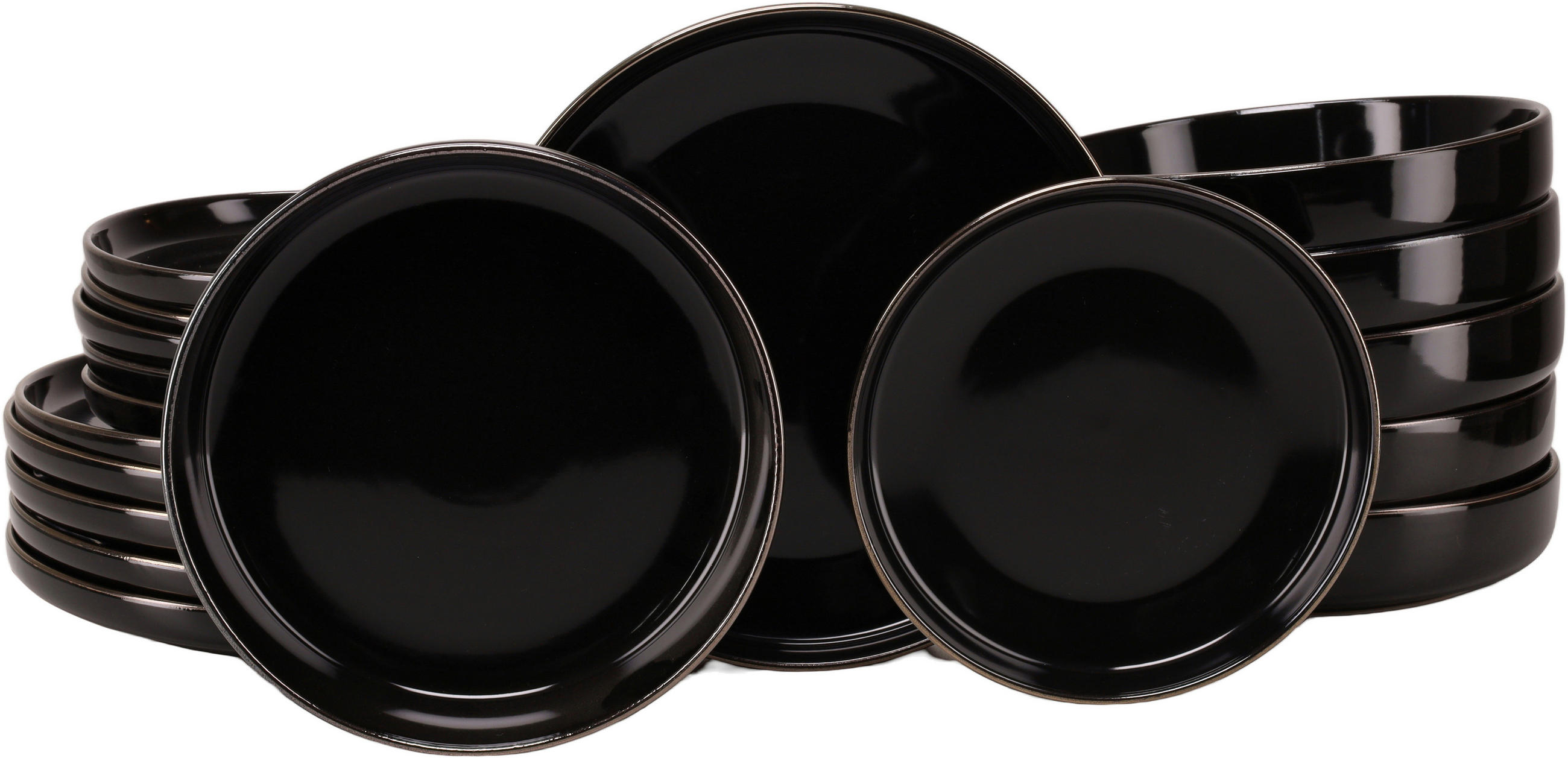 SERVIS Nordic Festive Schwarz 18 delar  - svart/guldfärgad, Basics, keramik - Creatable