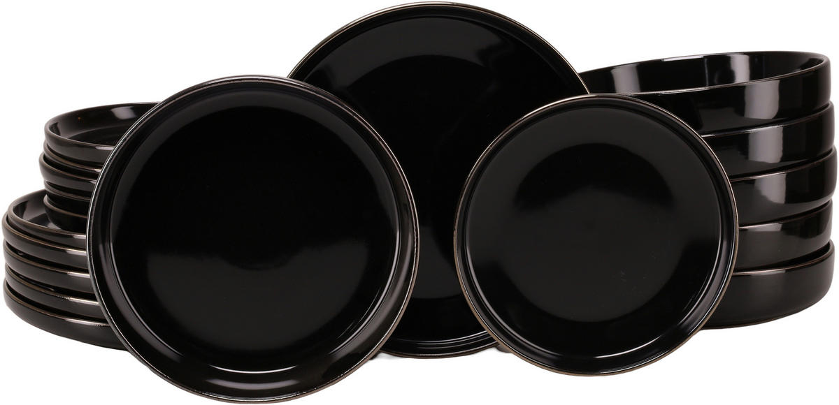 SERVIS Nordic Festive Schwarz 18 delar  - svart/guldfärgad, Basics, keramik - Creatable