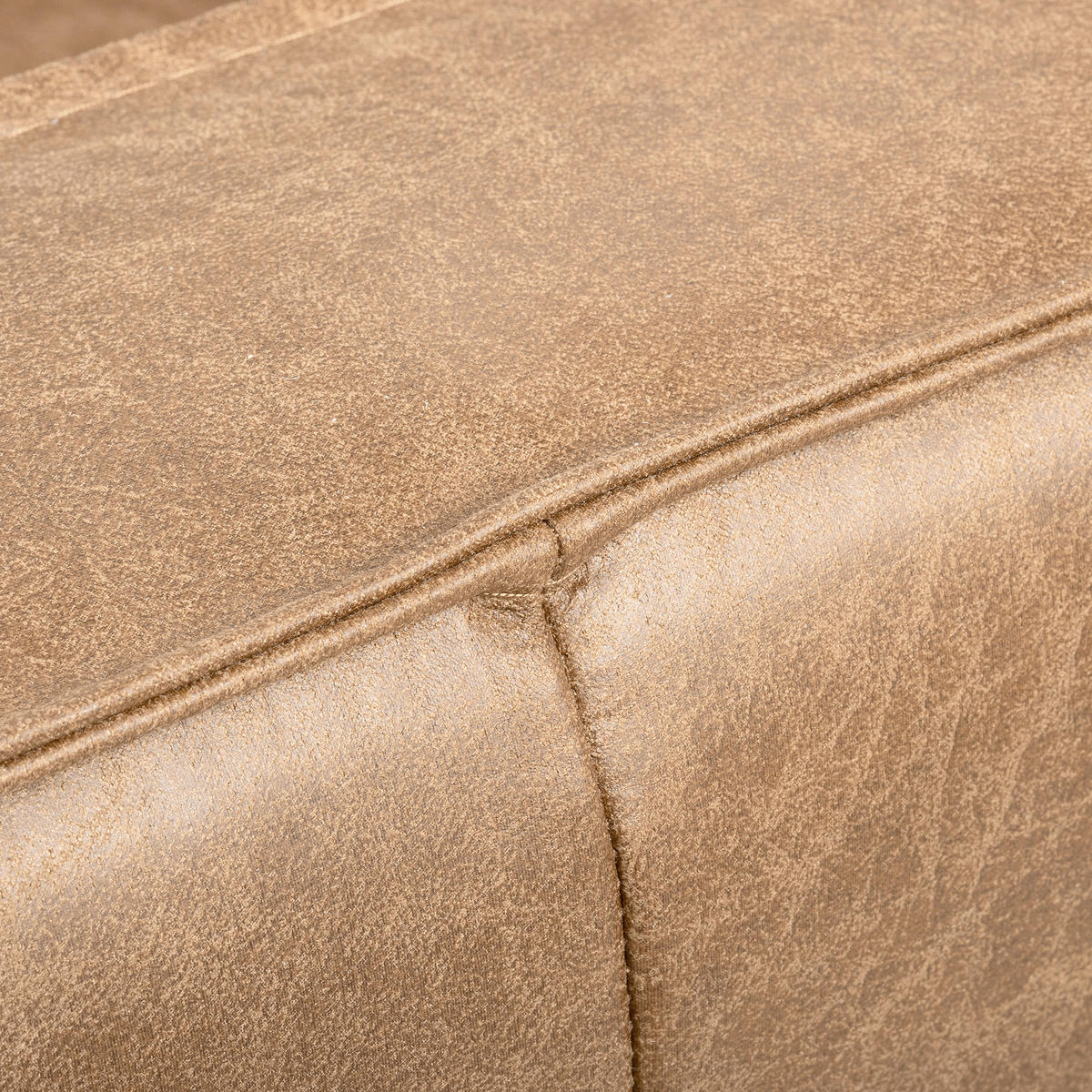 ECKSOFA Sandfarben Echtleder Lederlook Bettkasten, Schlaffunktion, Rücken echt  - Sandfarben/Schwarz, Design, Leder/Textil (166/238cm) - Livetastic