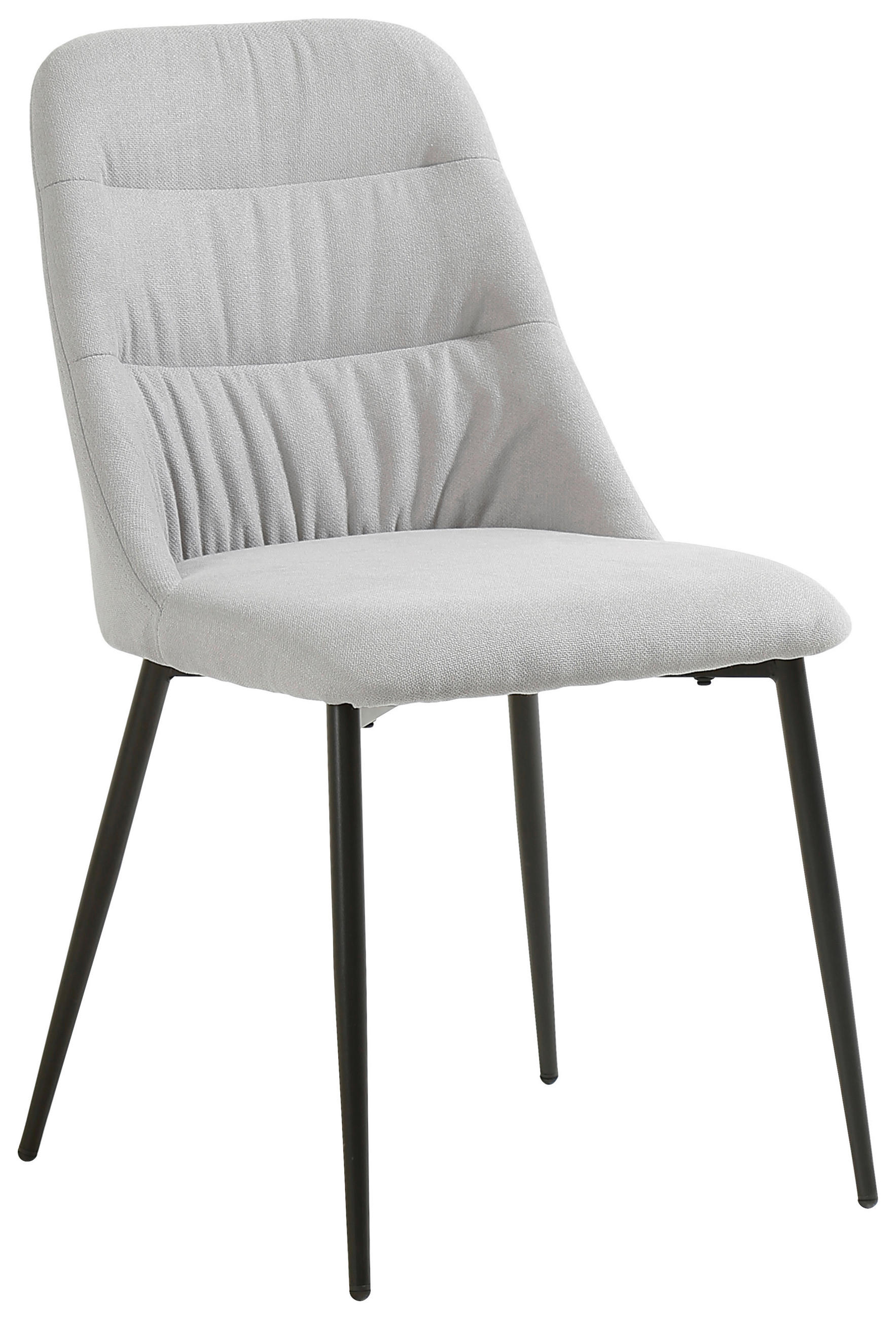 STUHL Leinenoptik Schwarz, Hellgrau  - Hellgrau/Schwarz, Design, Textil/Metall (46,5/86,5/58cm) - Ti'me