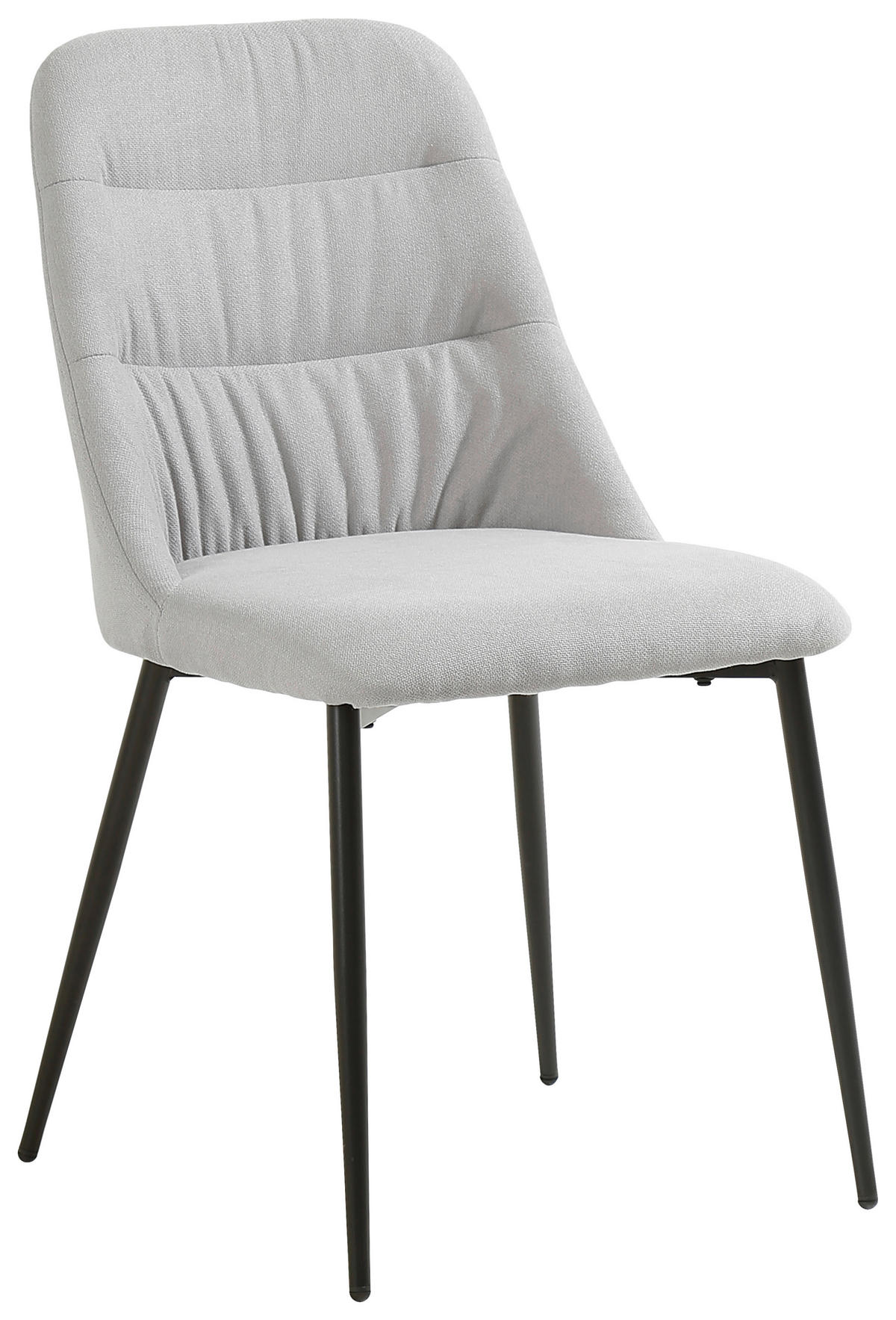 STUHL Leinenoptik Schwarz, Hellgrau  - Hellgrau/Schwarz, Design, Textil/Metall (46,5/86,5/58cm) - Ti'me