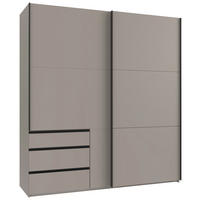 SCHWEBETÜRENSCHRANK  in Grau, Sahara  - Schwarz/Grau, MODERN, Holzwerkstoff/Metall (200/216/65cm) - MID.YOU