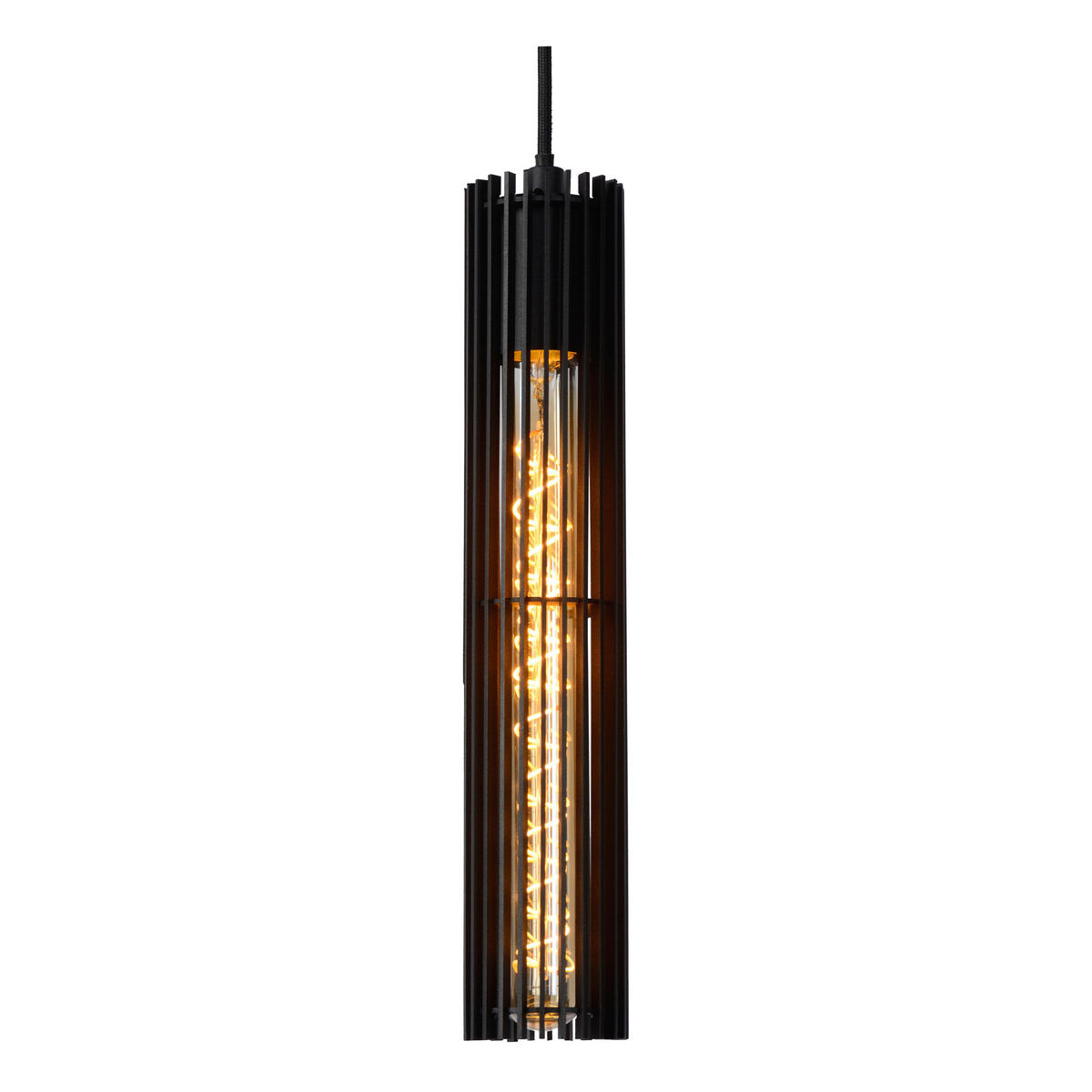 PENDELLEUCHTE Lionel 100/11/180 cm   - Schwarz, Design, Metall (100/11/180cm) - Lucide
