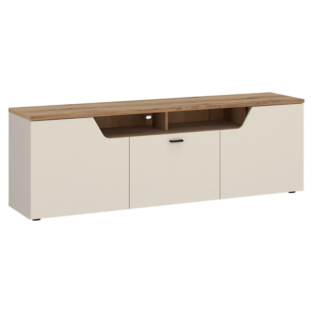 Tv-element Cut Out, B: 165 Cm Kaschmir/eichefarben