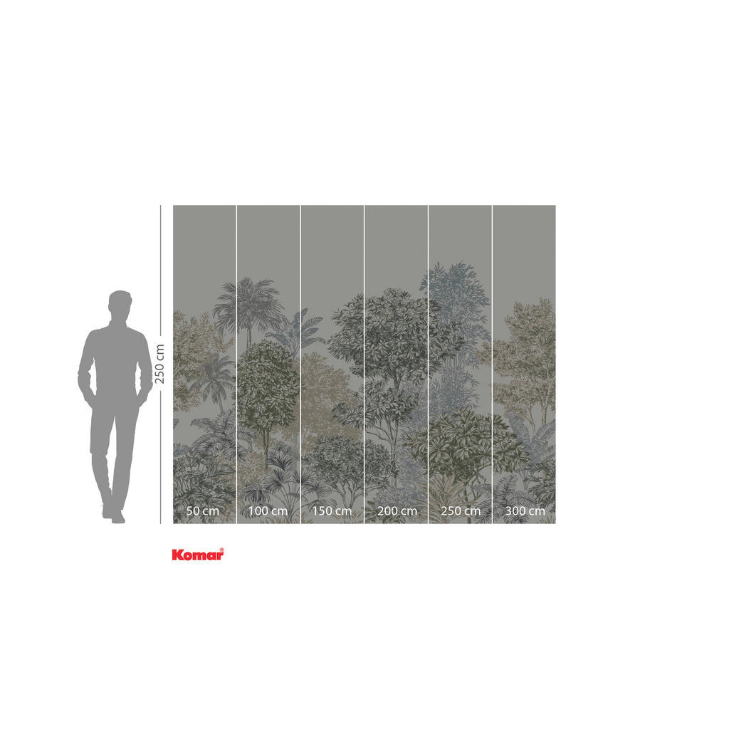 Thumbnail - Xora Vliestapete, Blau, Braun, Grün, Bäume, 300x250 cm, Fsc, Tapeten & Wandverkleidungen, Vliestapeten