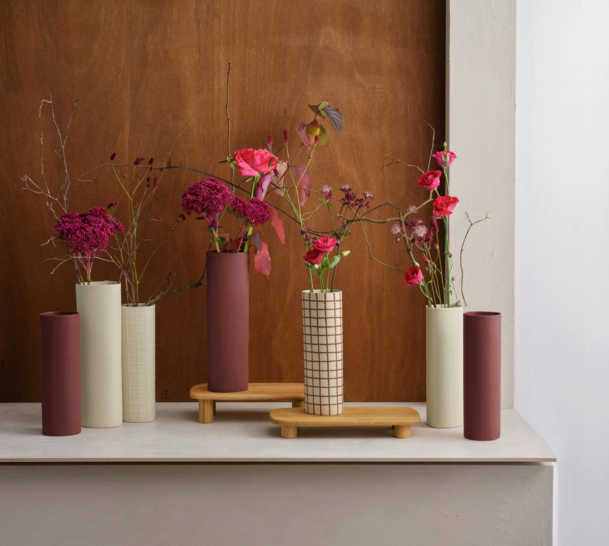 VASE lines and squares  - Olivgrün, KONVENTIONELL, Keramik (8/25cm) - ASA