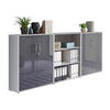 AKTENSCHRANK Grau, Anthrazit Hochglanz  - Anthrazit Hochglanz/Grau, MODERN, Holzwerkstoff (253,2/113,6/33cm) - MID.YOU
