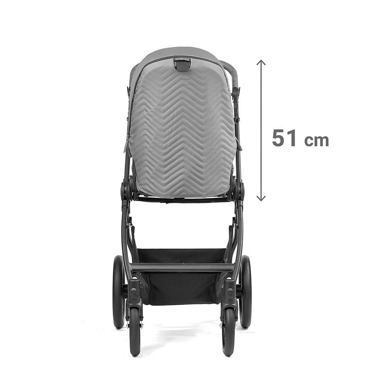 KINDERWAGENSET  Fusion Panorama Lyx Set inkl. Wickeltasche  Schwarz  - Schwarz, Basics, Metall (57/129/100cm) - Gesslein