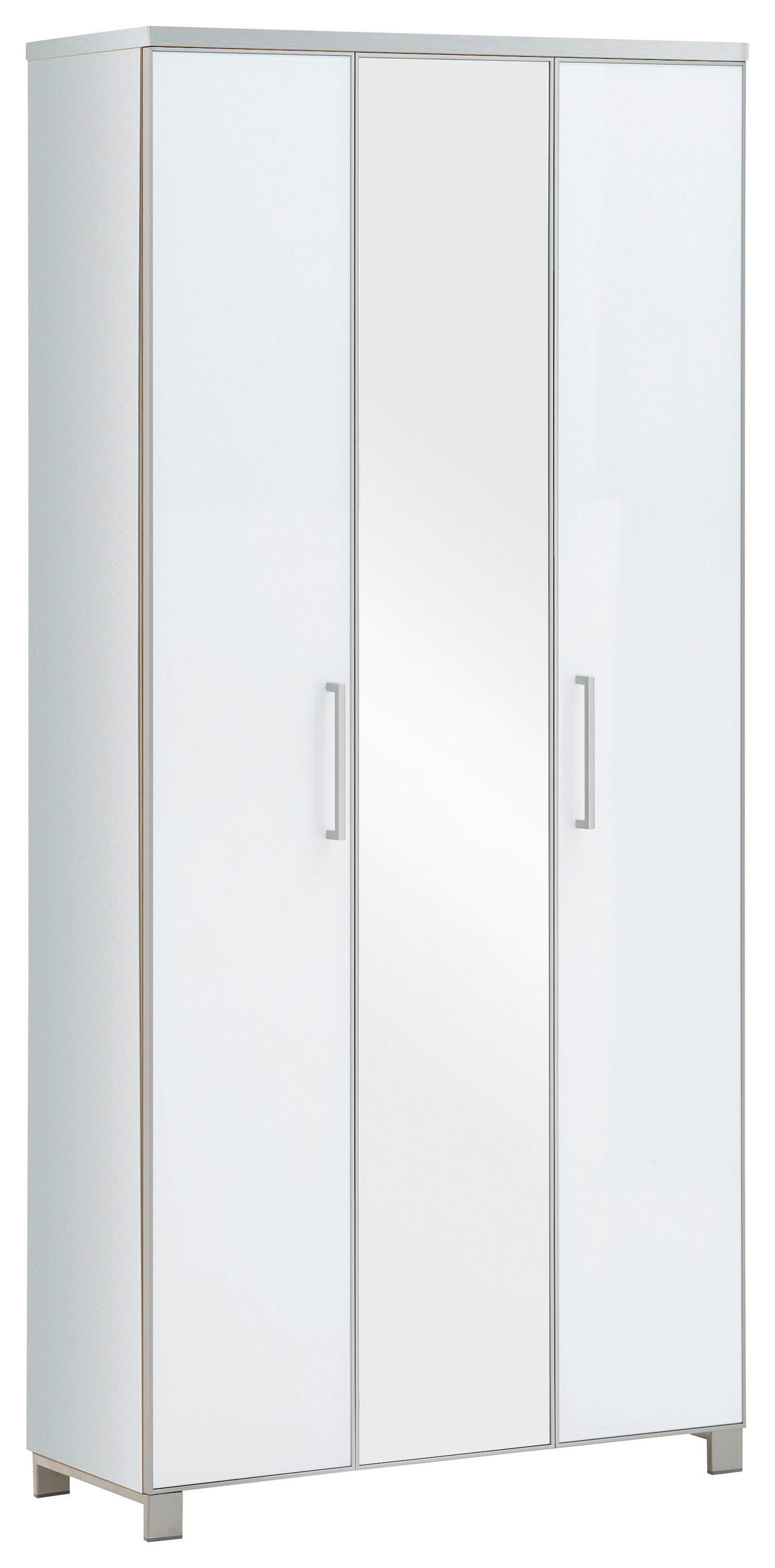 GARDEROBE 6-teilig  in 265/195/40 cm  - Hellbraun/Weiss, Design, Glas/Holzwerkstoff (265/195/40cm)