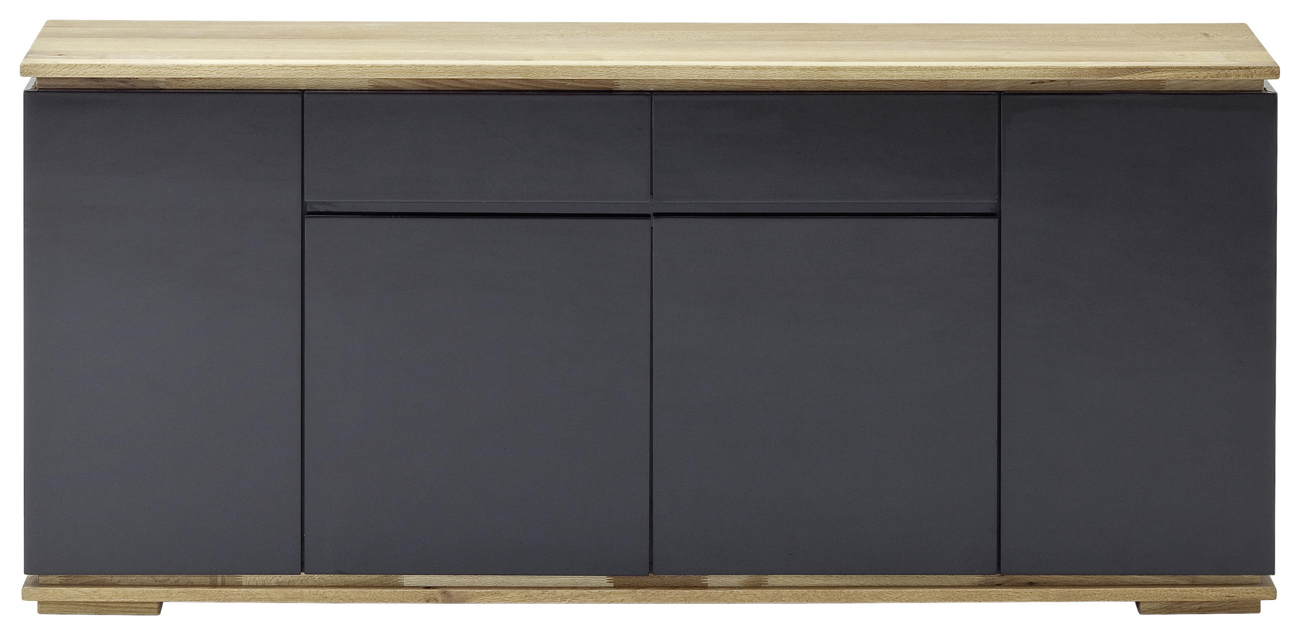 SIDEBOARD Asteiche, Eiche massiv Schwarz, Eichefarben - Eichefarben/Schwarz, Design, Holz/Holzwerkstoff (182/81/40cm)