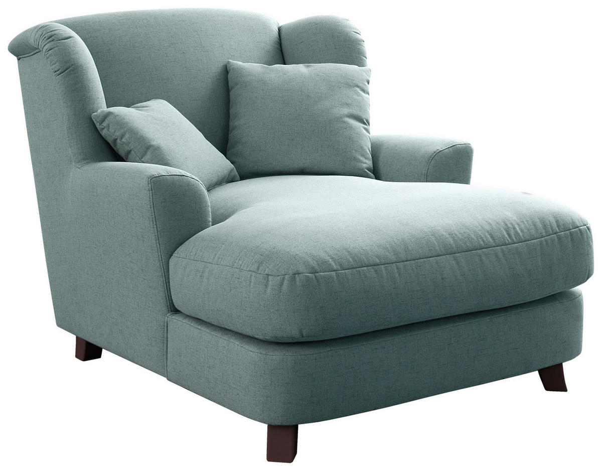 XXL-SESSEL in Flachgewebe Blau  - Blau/Dunkelbraun, Modern, Textil (109/104/145cm) - Sit & More