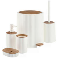 BAD-ACCESSOIRE-SET Kunststoff  - Braun/Weiß, Design, Kunststoff - Novel